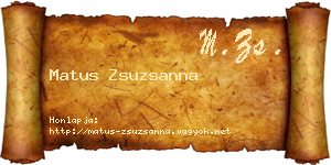 Matus Zsuzsanna névjegykártya